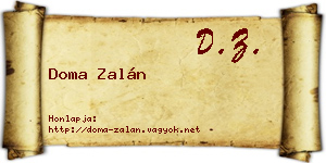 Doma Zalán névjegykártya